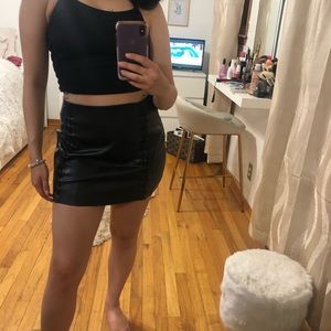Faux leather skirt